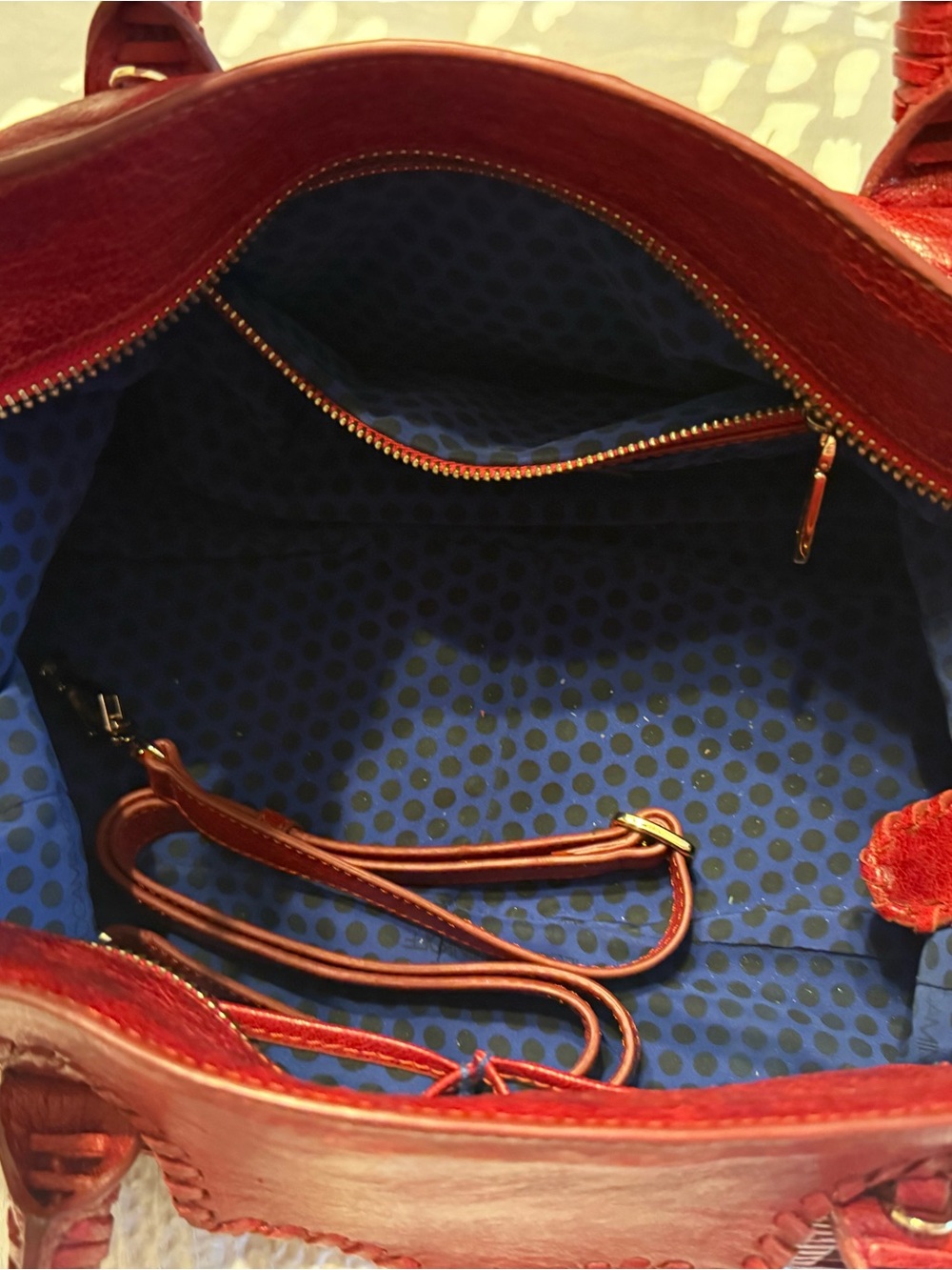 Rebecca Minkoff Red Woven-Detail Leather Satchel Crossbody - Picture 5 of 5